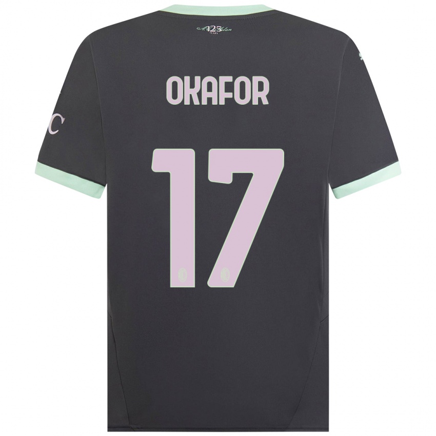 Hombre Camiseta Noah Okafor #17 Gris Equipación Tercera 2024/25 La Camisa Argentina