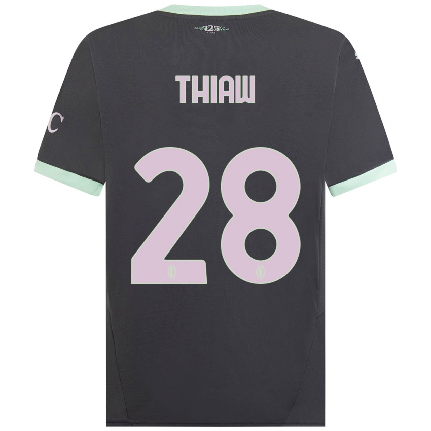 Hombre Camiseta Malick Thiaw #28 Gris Equipación Tercera 2024/25 La Camisa Argentina