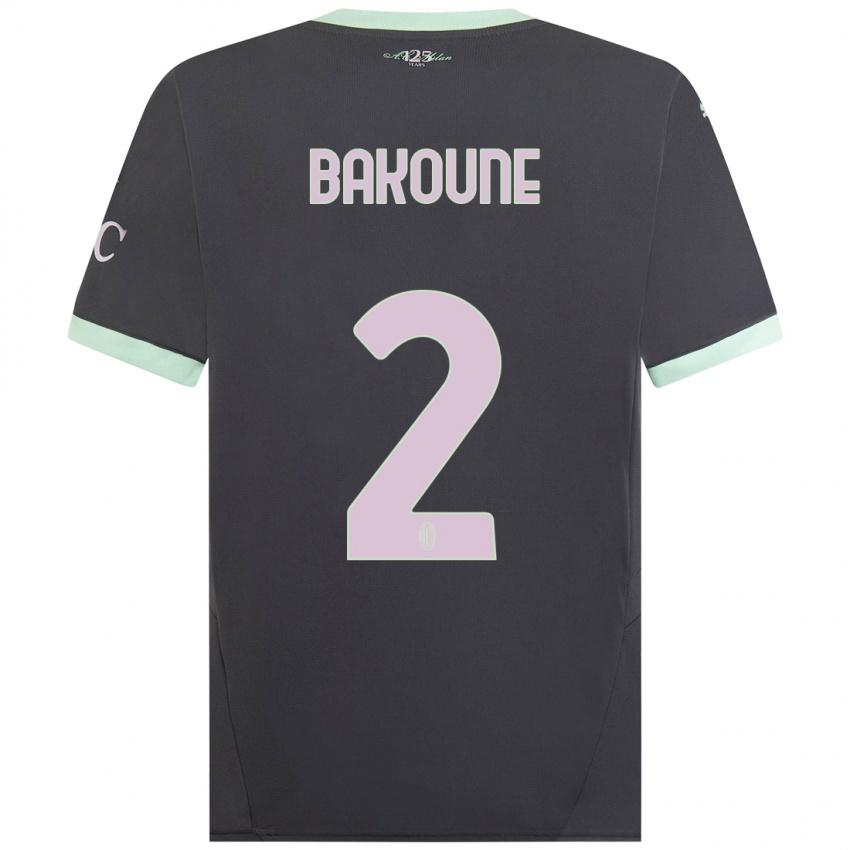 Hombre Camiseta Adam Bakoune #2 Gris Equipación Tercera 2024/25 La Camisa Argentina