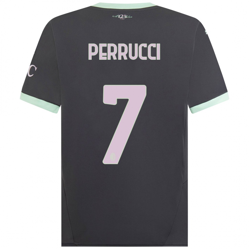 Hombre Camiseta Vincenzo Perrucci #7 Gris Equipación Tercera 2024/25 La Camisa Argentina