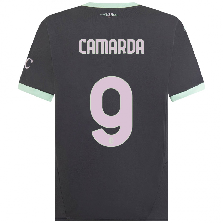 Hombre Camiseta Francesco Camarda #9 Gris Equipación Tercera 2024/25 La Camisa Argentina