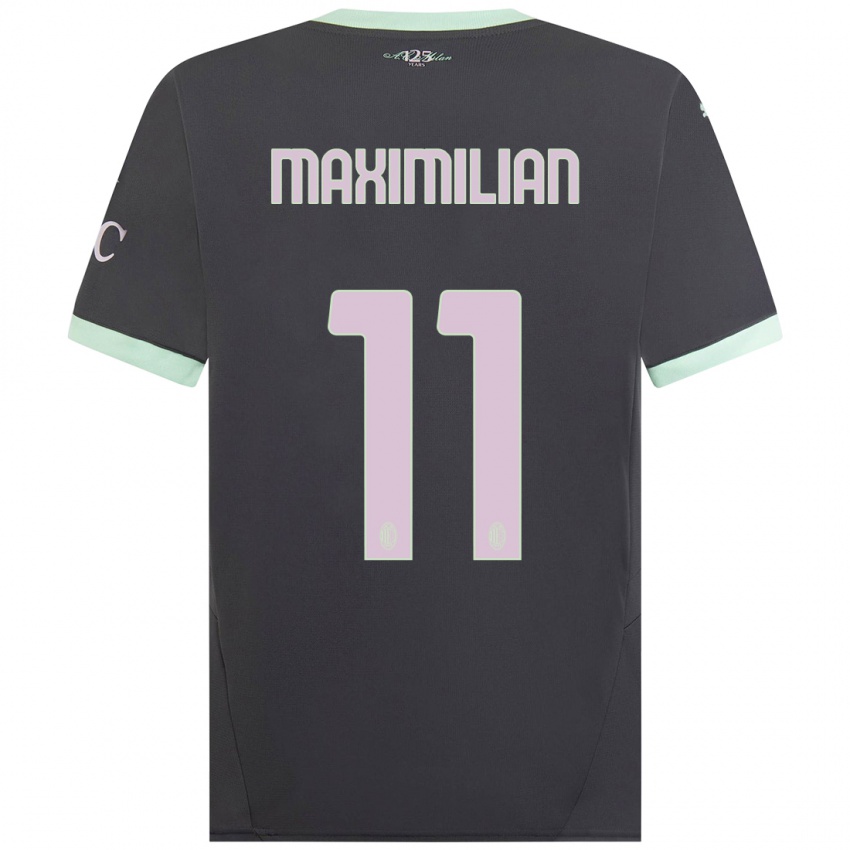 Hombre Camiseta Maximilian Ibrahimović #11 Gris Equipación Tercera 2024/25 La Camisa Argentina