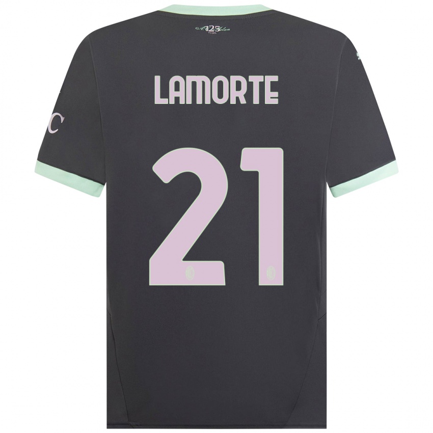 Hombre Camiseta Alessandro Lamorte #21 Gris Equipación Tercera 2024/25 La Camisa Argentina