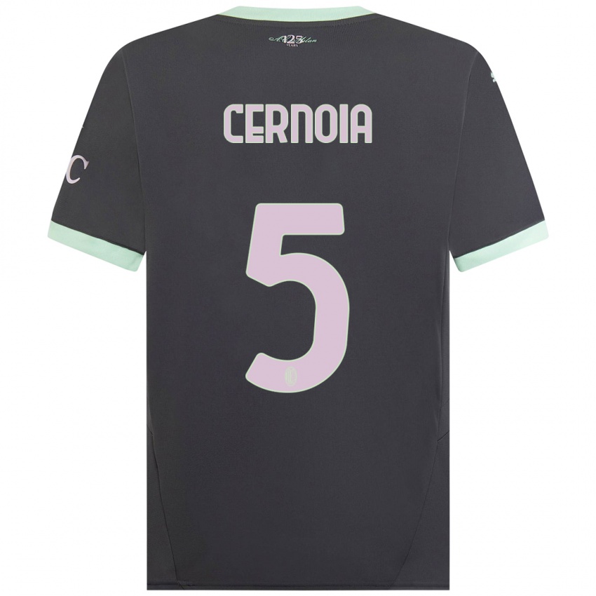 Hombre Camiseta Valentina Cernoia #5 Gris Equipación Tercera 2024/25 La Camisa Argentina