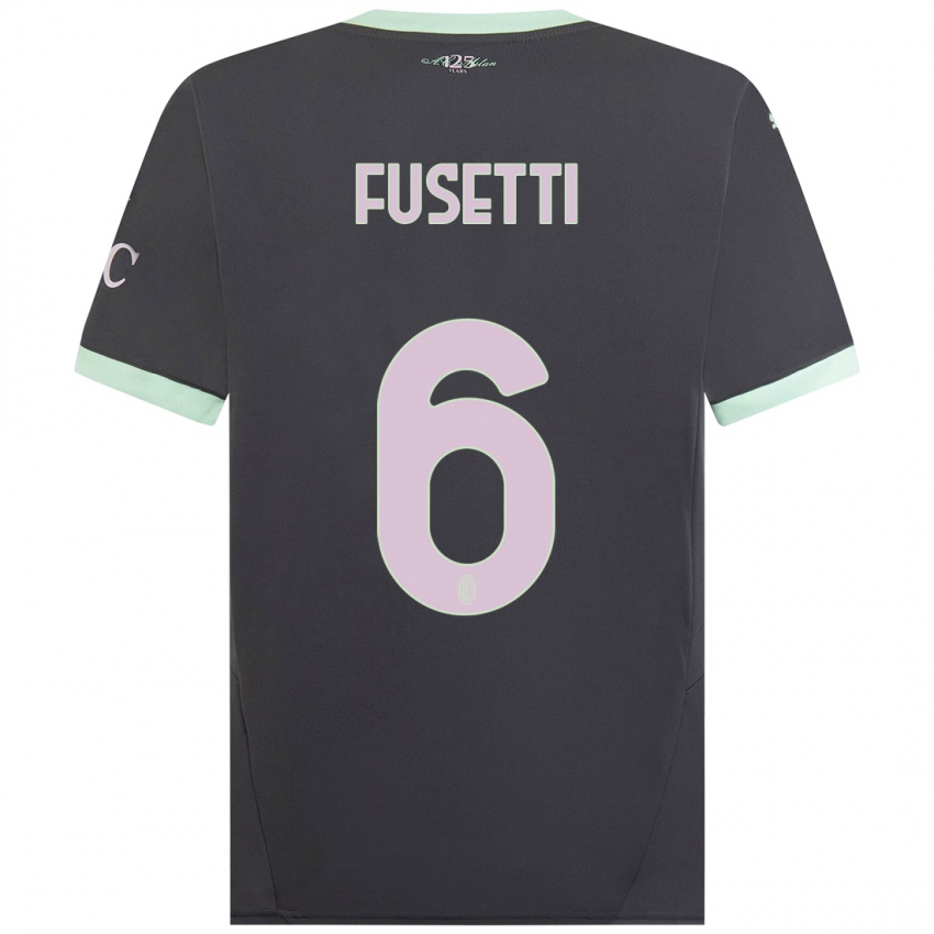 Hombre Camiseta Laura Fusetti #6 Gris Equipación Tercera 2024/25 La Camisa Argentina