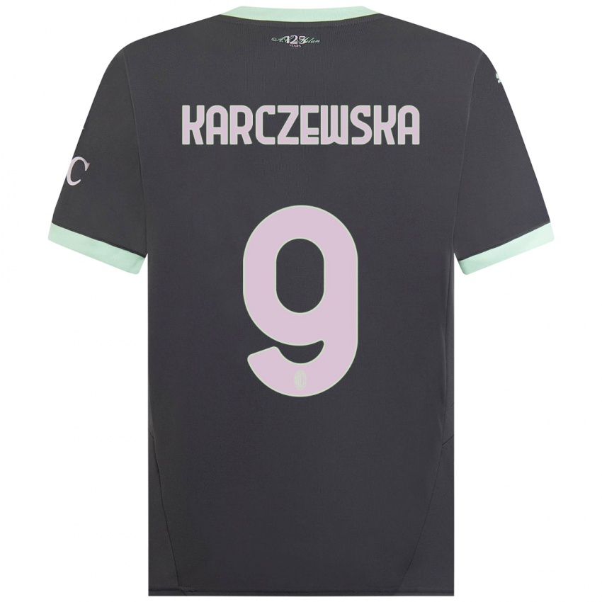 Hombre Camiseta Nikola Karczewska #9 Gris Equipación Tercera 2024/25 La Camisa Argentina