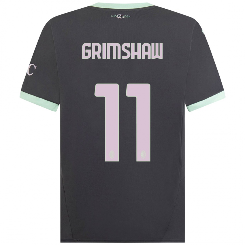 Hombre Camiseta Christy Grimshaw #11 Gris Equipación Tercera 2024/25 La Camisa Argentina