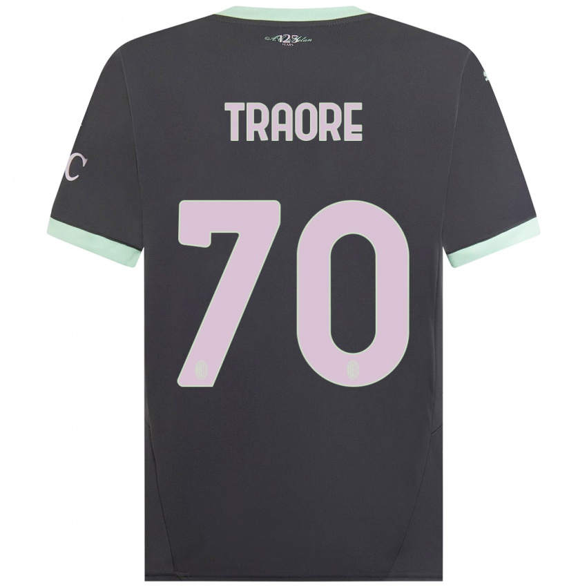 Hombre Camiseta Chaka Traore #70 Gris Equipación Tercera 2024/25 La Camisa Argentina