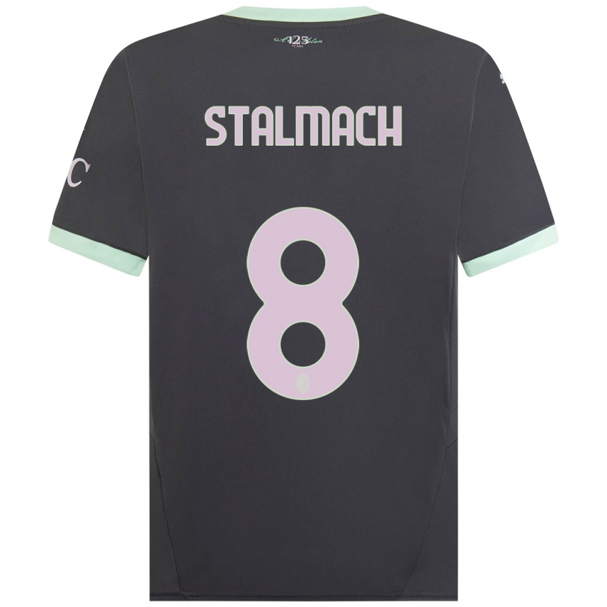 Hombre Camiseta Dariusz Stalmach #8 Gris Equipación Tercera 2024/25 La Camisa Argentina