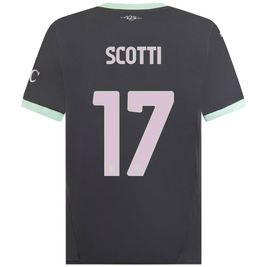 Hombre Camiseta Filippo Scotti #17 Gris Equipación Tercera 2024/25 La Camisa Argentina