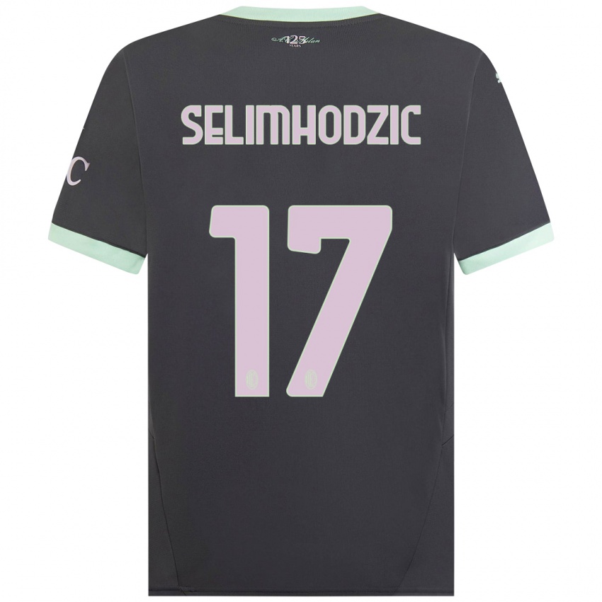 Hombre Camiseta Noa Selimhodzic #17 Gris Equipación Tercera 2024/25 La Camisa Argentina