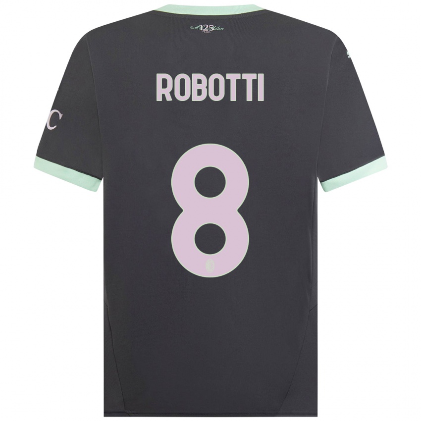 Hombre Camiseta Giovanni Robotti #8 Gris Equipación Tercera 2024/25 La Camisa Argentina