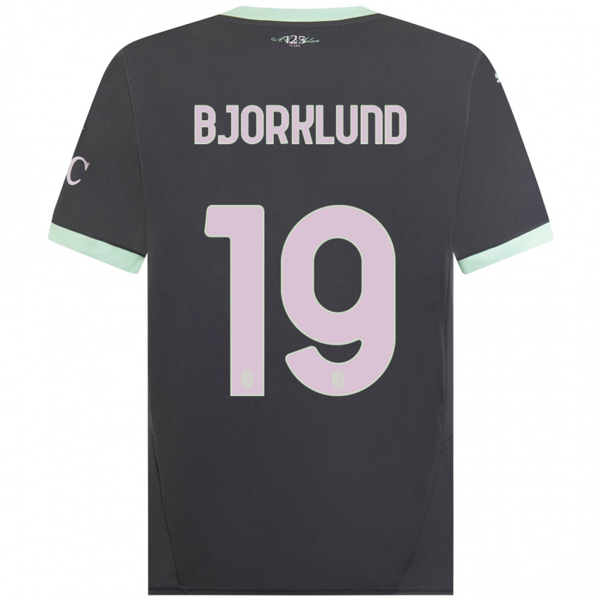 Hombre Camiseta Lukas Bjorklund #19 Gris Equipación Tercera 2024/25 La Camisa Argentina