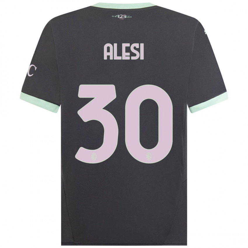 Hombre Camiseta Gabriele Alesi #30 Gris Equipación Tercera 2024/25 La Camisa Argentina