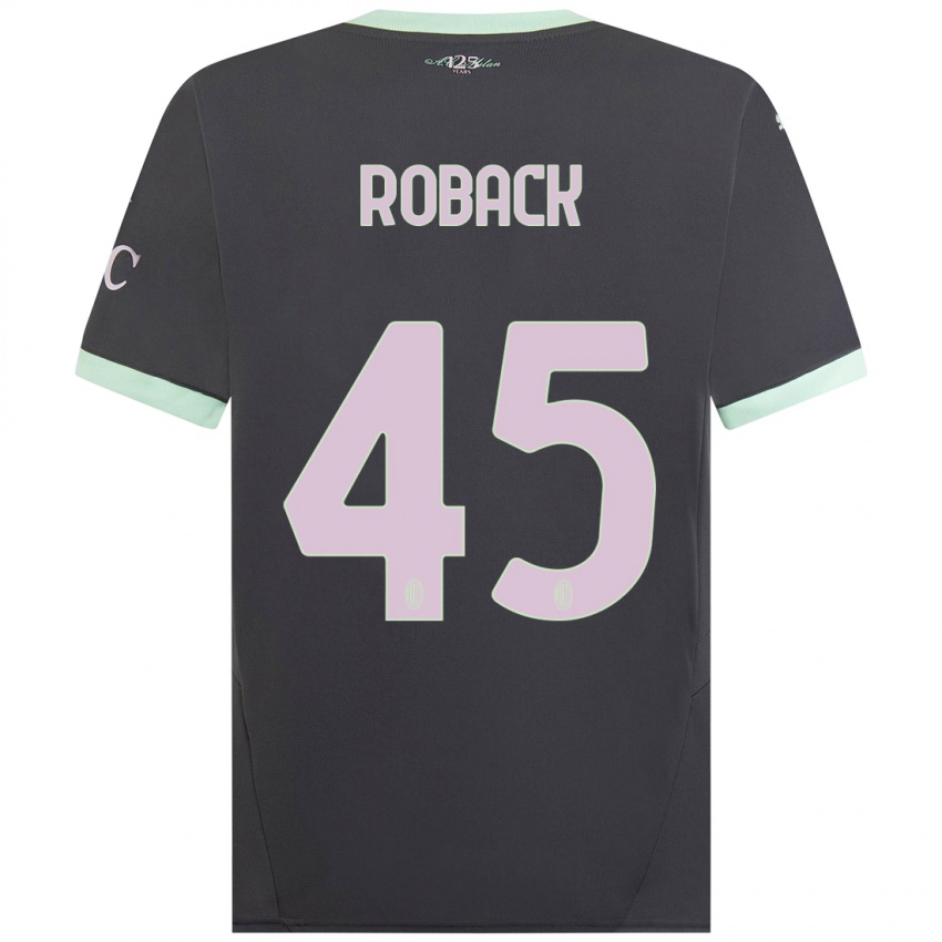 Hombre Camiseta Emil Roback #45 Gris Equipación Tercera 2024/25 La Camisa Argentina