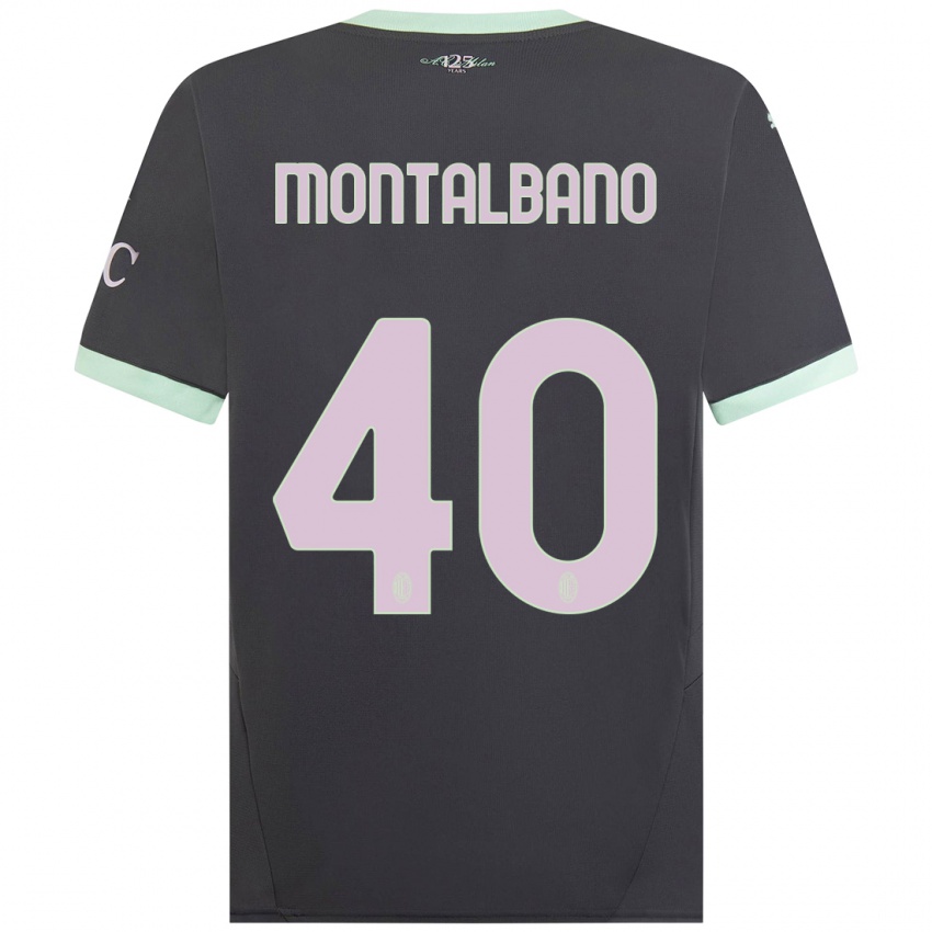 Hombre Camiseta Nicolo Montalbano #40 Gris Equipación Tercera 2024/25 La Camisa Argentina