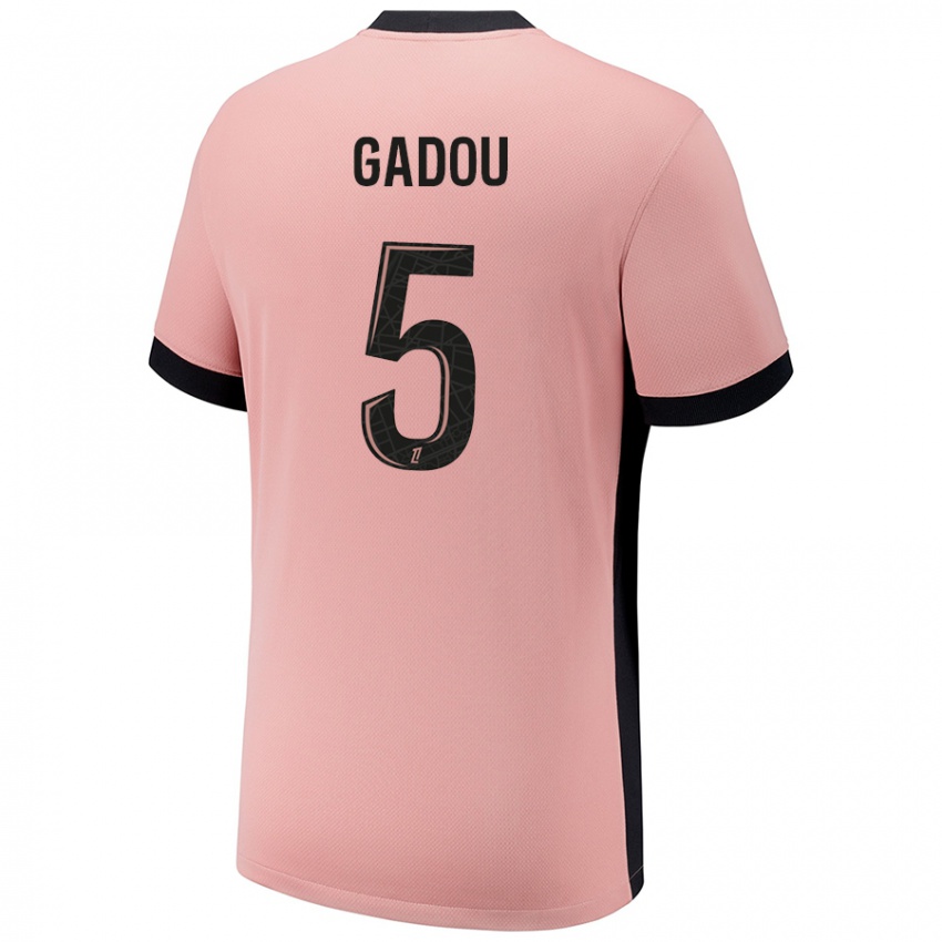 Hombre Camiseta Joane Gadou #5 Rosa Óxido Equipación Tercera 2024/25 La Camisa Argentina