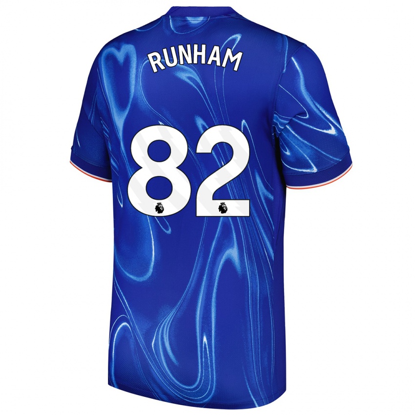 Mujer Camiseta Frankie Runham #82 Azul Blanco 1ª Equipación 2024/25 La Camisa Argentina