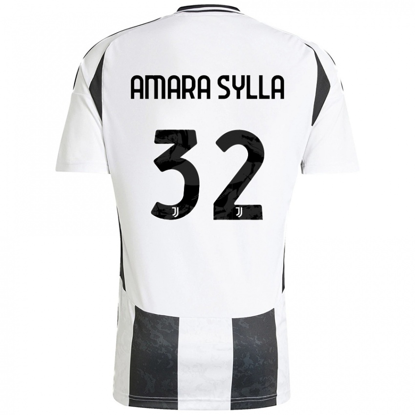 Mujer Camiseta Idris Amara Sylla #32 Blanco Negro 1ª Equipación 2024/25 La Camisa Argentina