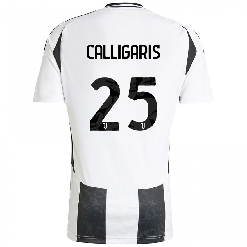 Mujer Camiseta Viola Calligaris #25 Blanco Negro 1ª Equipación 2024/25 La Camisa Argentina