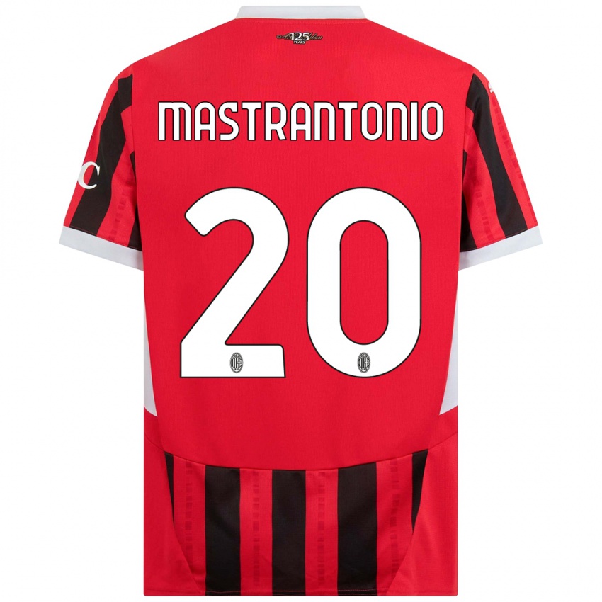 Mujer Camiseta Davide Mastrantonio #20 Rojo Negro 1ª Equipación 2024/25 La Camisa Argentina