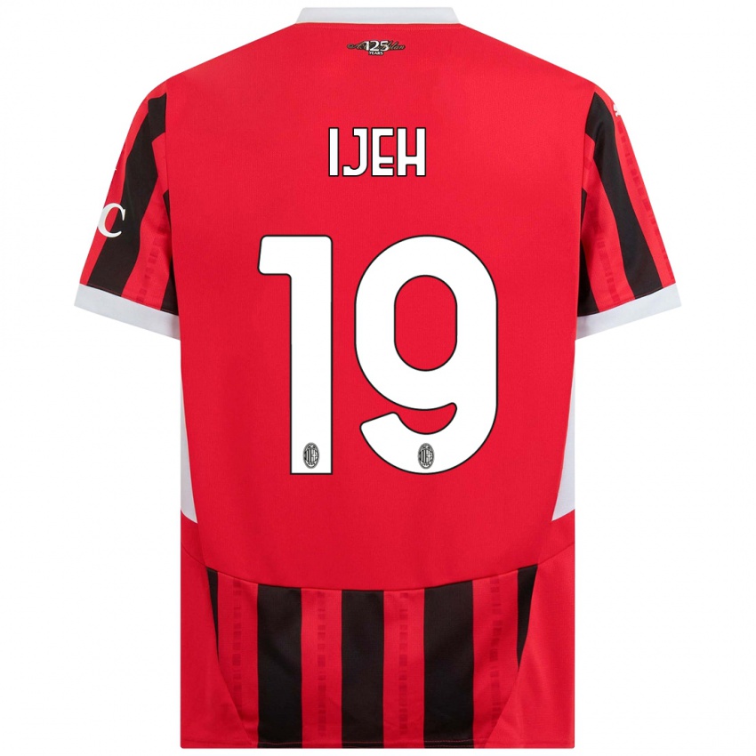 Mujer Camiseta Evelyn Ijeh #19 Rojo Negro 1ª Equipación 2024/25 La Camisa Argentina