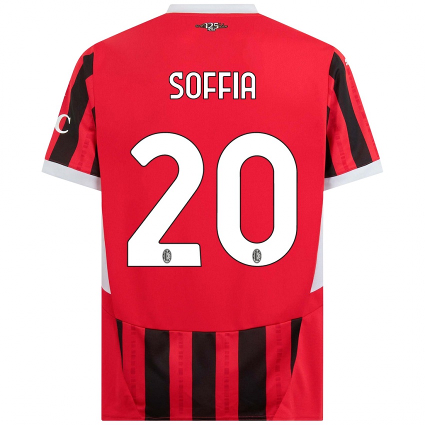 Mujer Camiseta Angelica Soffia #20 Rojo Negro 1ª Equipación 2024/25 La Camisa Argentina