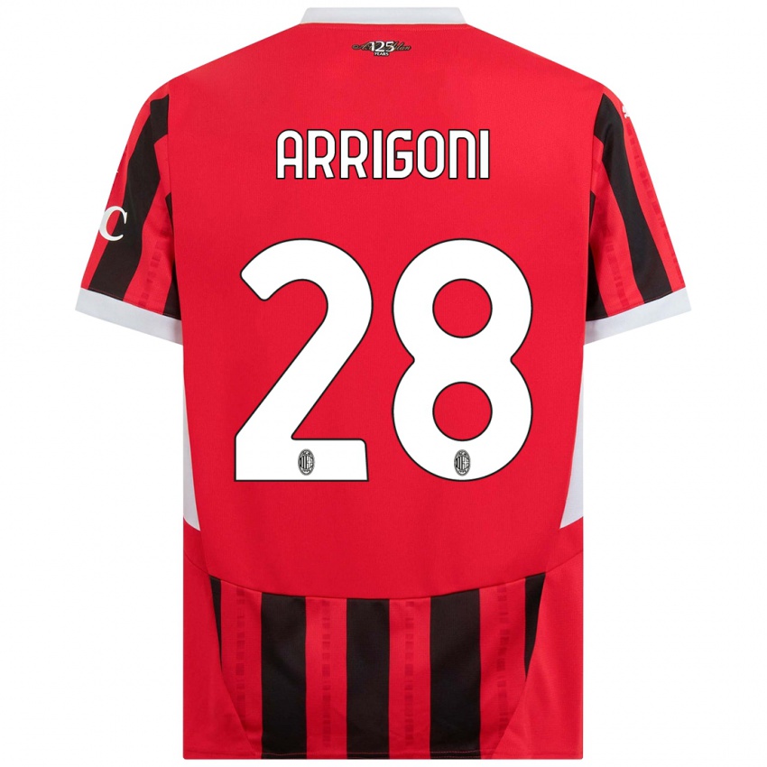 Mujer Camiseta Giorgia Arrigoni #28 Rojo Negro 1ª Equipación 2024/25 La Camisa Argentina