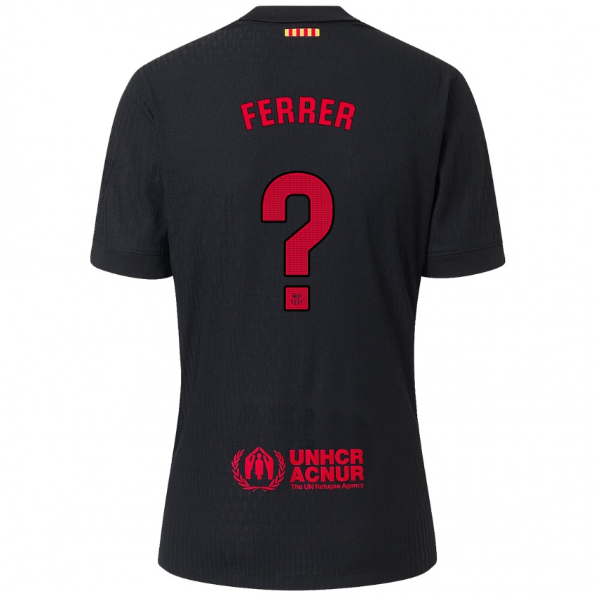 Mujer Camiseta Dani Ferrer #0 Negro Rojo 2ª Equipación 2024/25 La Camisa Argentina