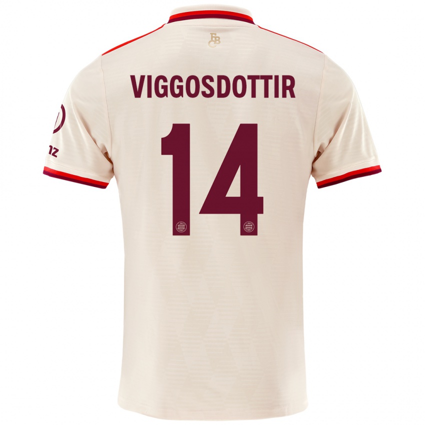 Mujer Camiseta Glodis Perla Viggosdottir #14 Lino Equipación Tercera 2024/25 La Camisa Argentina