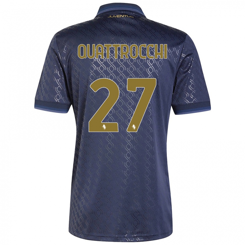 Mujer Camiseta Juan Ignacio Quattrocchi #27 Azul Marino Equipación Tercera 2024/25 La Camisa Argentina