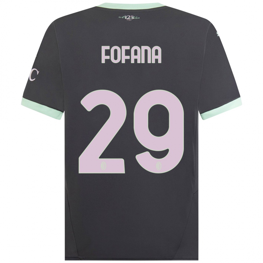 Mujer Camiseta Youssouf Fofana #29 Gris Equipación Tercera 2024/25 La Camisa Argentina