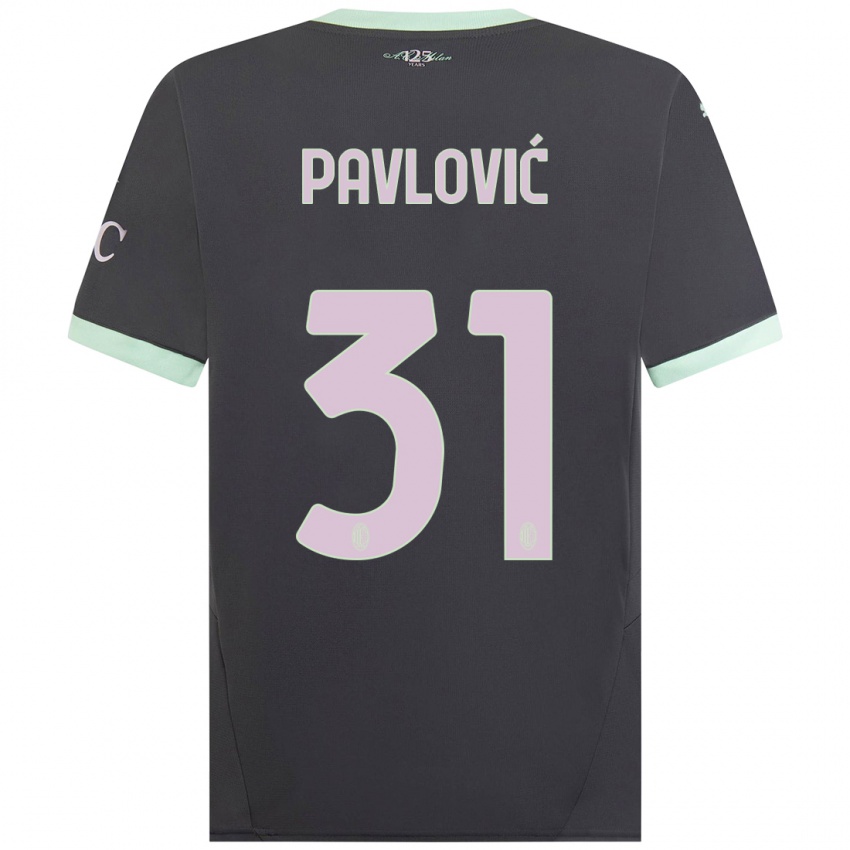 Mujer Camiseta Strahinja Pavlović #31 Gris Equipación Tercera 2024/25 La Camisa Argentina