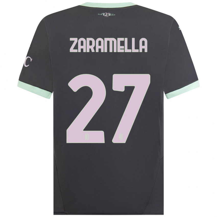 Mujer Camiseta Mattia Zaramella #27 Gris Equipación Tercera 2024/25 La Camisa Argentina