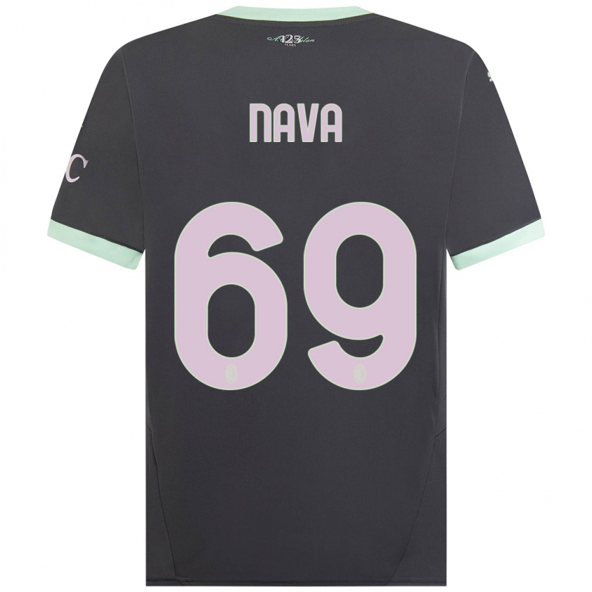 Mujer Camiseta Lapo Nava #69 Gris Equipación Tercera 2024/25 La Camisa Argentina