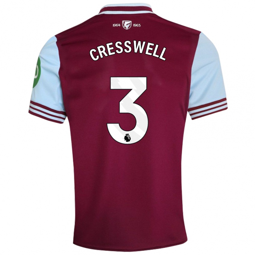 Niño Camiseta Aaron Cresswell #3 Rojo Oscuro 1ª Equipación 2024/25 La Camisa Argentina