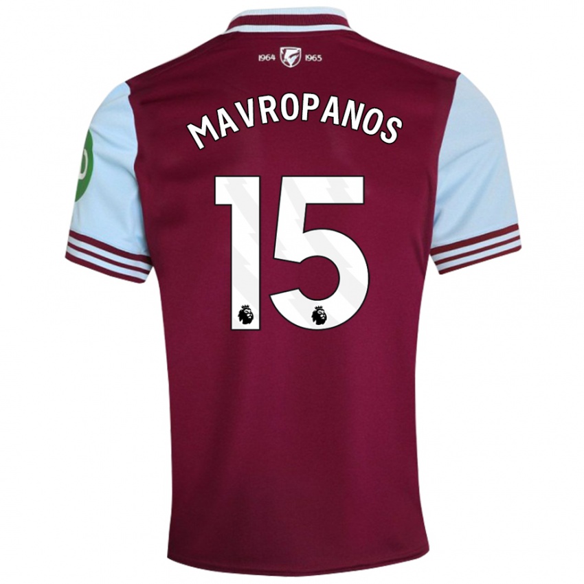 Niño Camiseta Konstantinos Mavropanos #15 Rojo Oscuro 1ª Equipación 2024/25 La Camisa Argentina