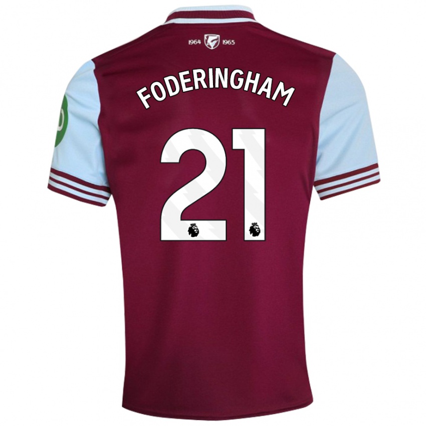 Niño Camiseta Wes Foderingham #21 Rojo Oscuro 1ª Equipación 2024/25 La Camisa Argentina