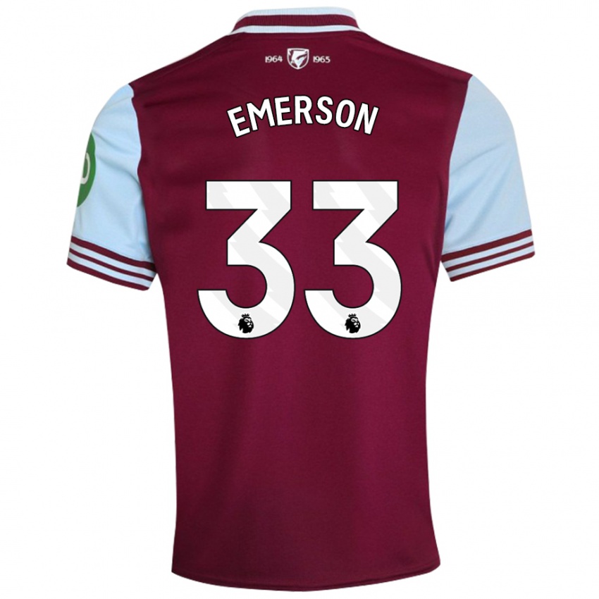 Niño Camiseta Emerson Palmieri #33 Rojo Oscuro 1ª Equipación 2024/25 La Camisa Argentina