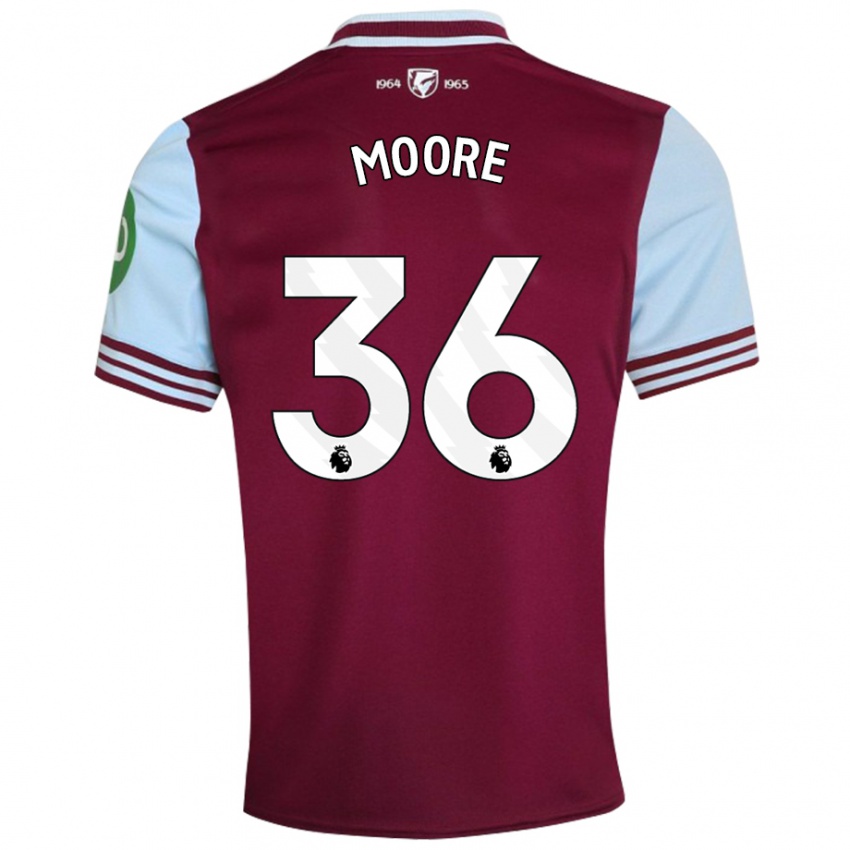 Niño Camiseta Sean Moore #36 Rojo Oscuro 1ª Equipación 2024/25 La Camisa Argentina