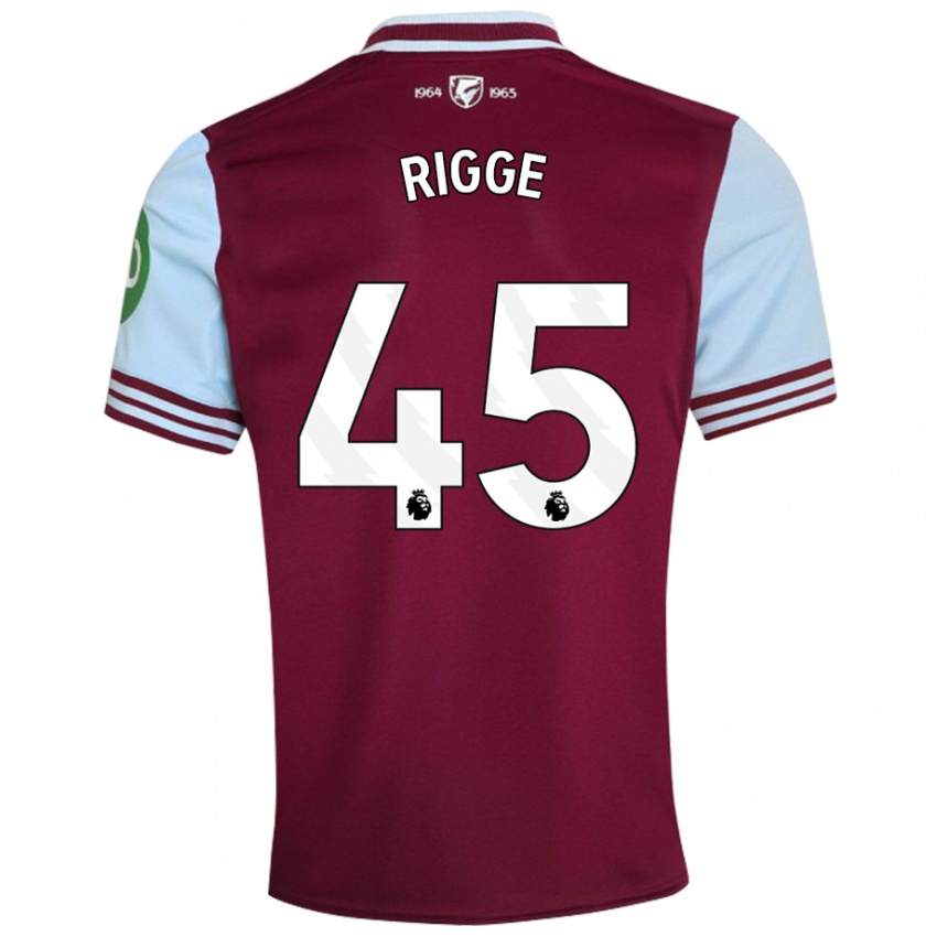 Niño Camiseta Daniel Rigge #45 Rojo Oscuro 1ª Equipación 2024/25 La Camisa Argentina