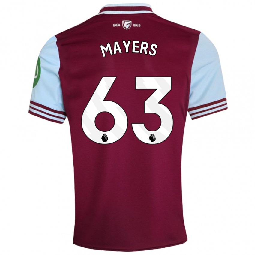 Niño Camiseta Ezra Mayers #63 Rojo Oscuro 1ª Equipación 2024/25 La Camisa Argentina