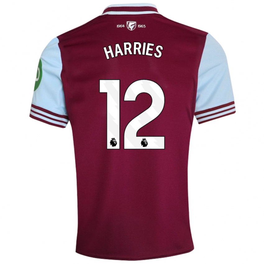 Niño Camiseta Emma Harries #12 Rojo Oscuro 1ª Equipación 2024/25 La Camisa Argentina