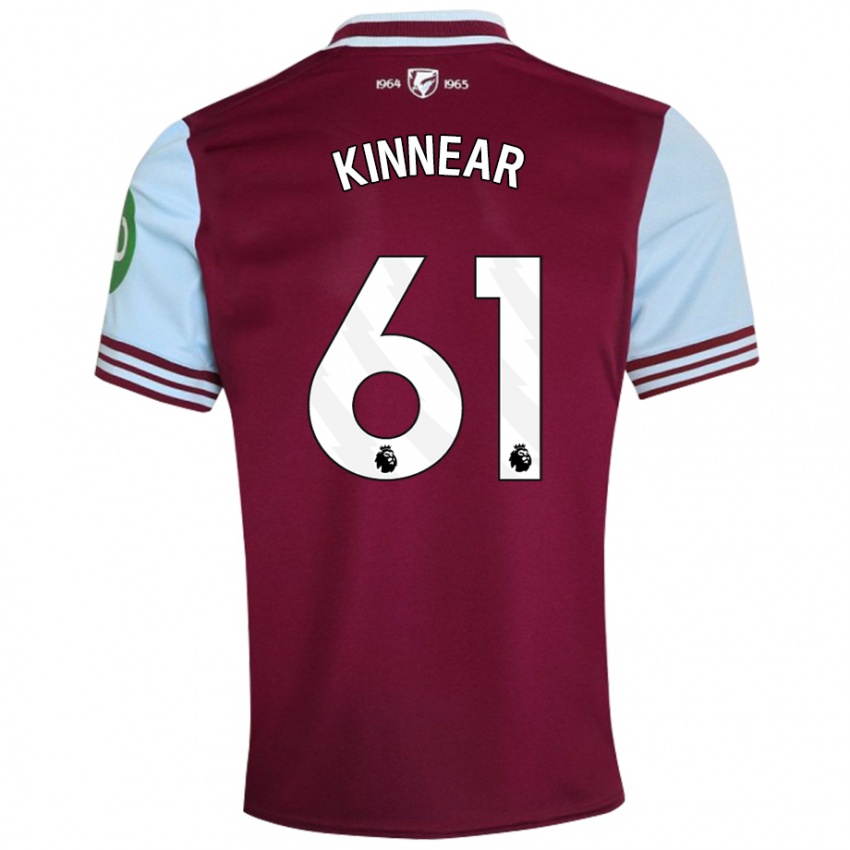 Niño Camiseta Brian Kinnear #61 Rojo Oscuro 1ª Equipación 2024/25 La Camisa Argentina