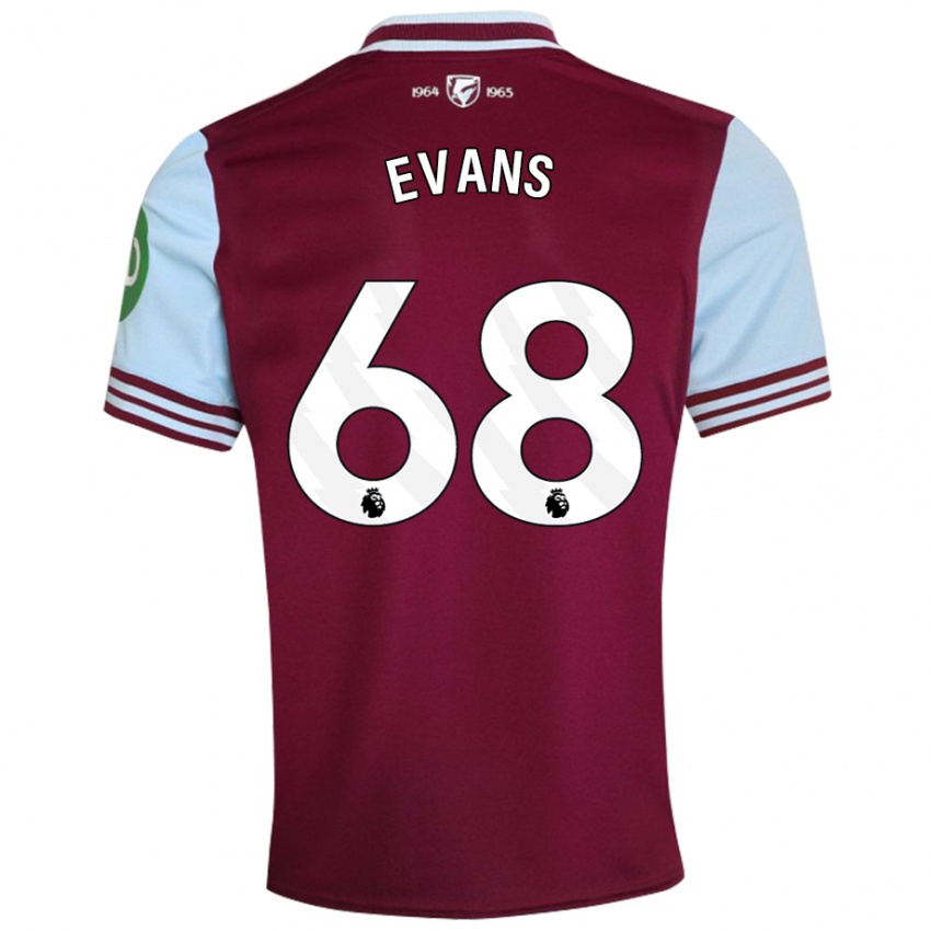 Niño Camiseta Isaac Evans #68 Rojo Oscuro 1ª Equipación 2024/25 La Camisa Argentina