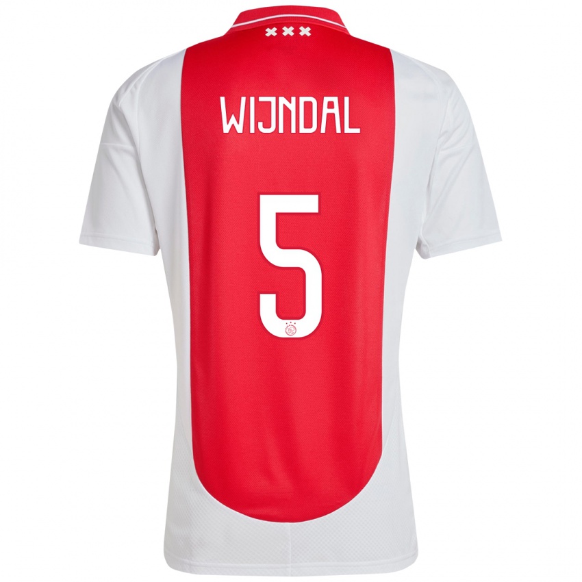 Niño Camiseta Owen Wijndal #5 Rojo Blanco 1ª Equipación 2024/25 La Camisa Argentina