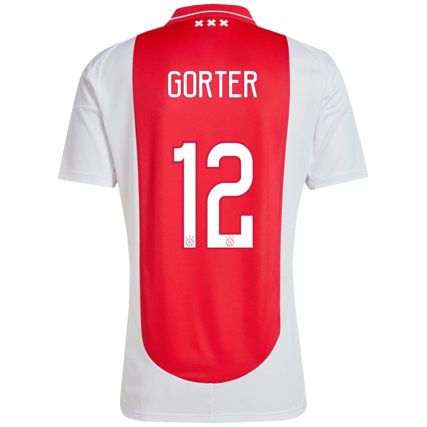 Niño Camiseta Jay Gorter #12 Rojo Blanco 1ª Equipación 2024/25 La Camisa Argentina