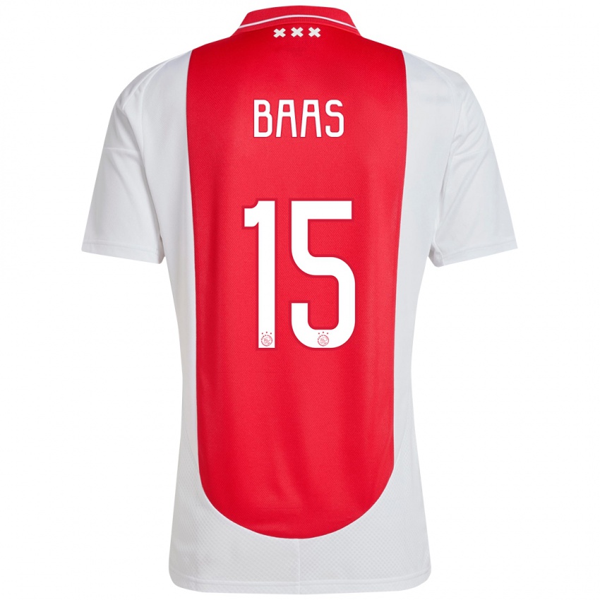 Niño Camiseta Youri Baas #15 Rojo Blanco 1ª Equipación 2024/25 La Camisa Argentina