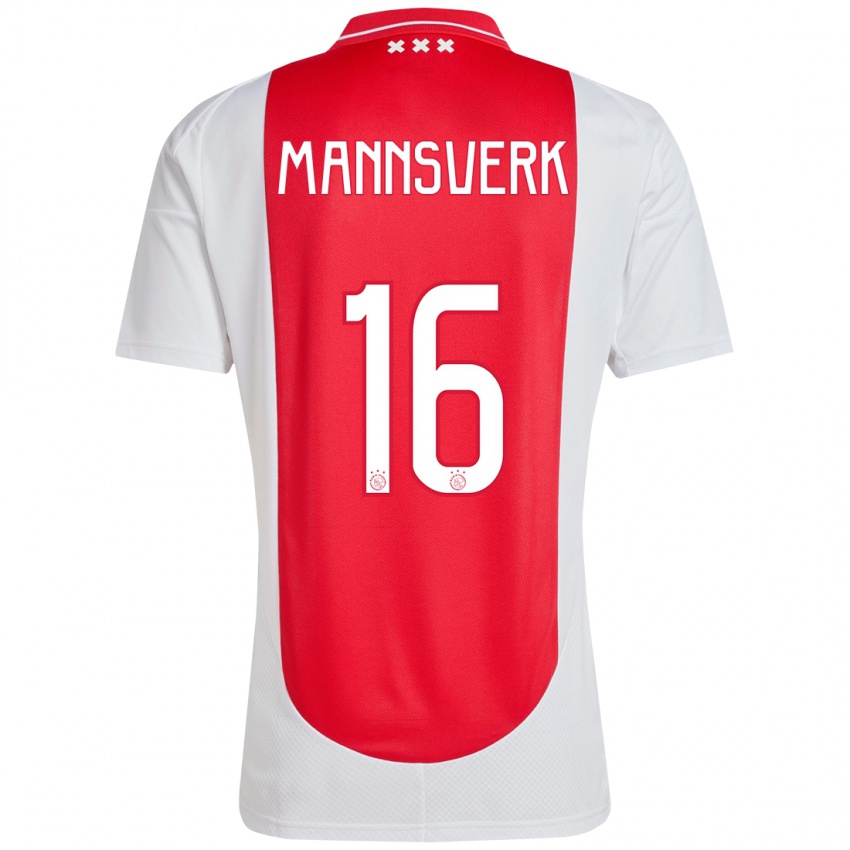 Niño Camiseta Sivert Mannsverk #16 Rojo Blanco 1ª Equipación 2024/25 La Camisa Argentina