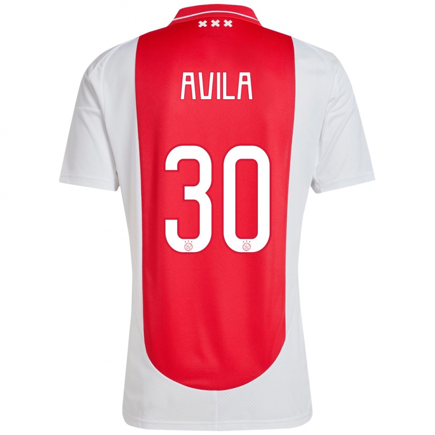 Niño Camiseta Gastón Ávila #30 Rojo Blanco 1ª Equipación 2024/25 La Camisa Argentina